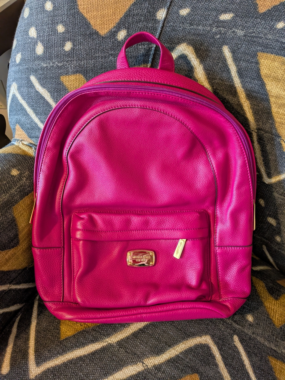Sale NWOT Michael Kors Dragonfruit Magenta Leather Backpack Pebbled So Soft Rare